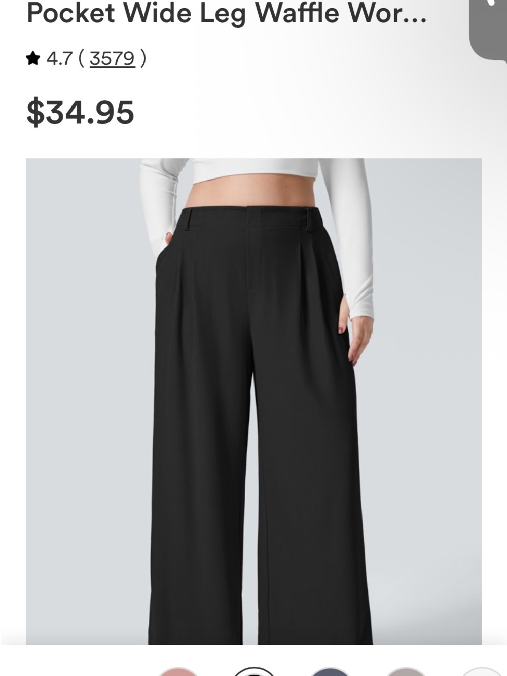 31. HALARA Black High-Waist Wide Leg Trousers - Picture 2 of 4